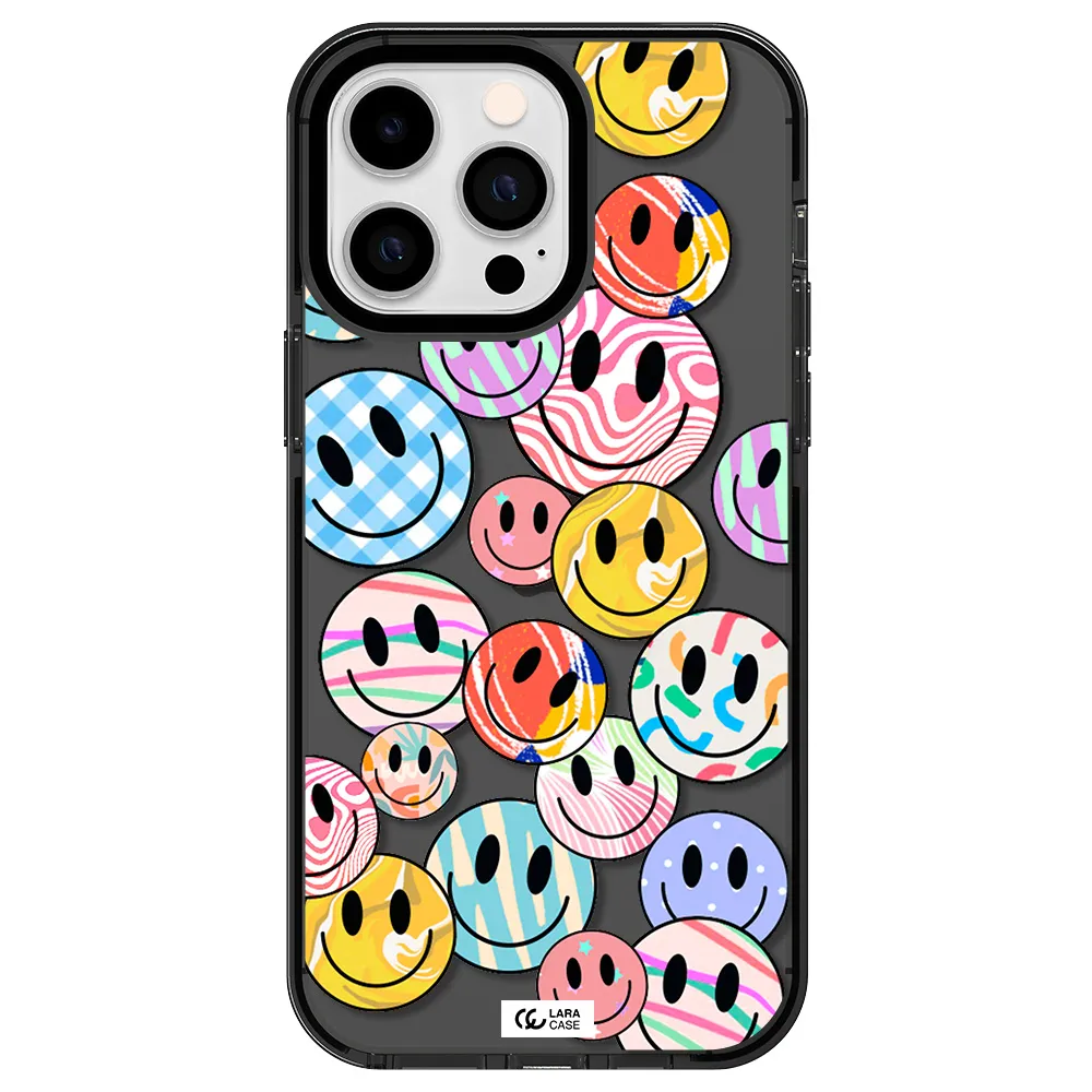 Colorful Smile Apple iPhone 15 Pro Max impact Smoke Black Case