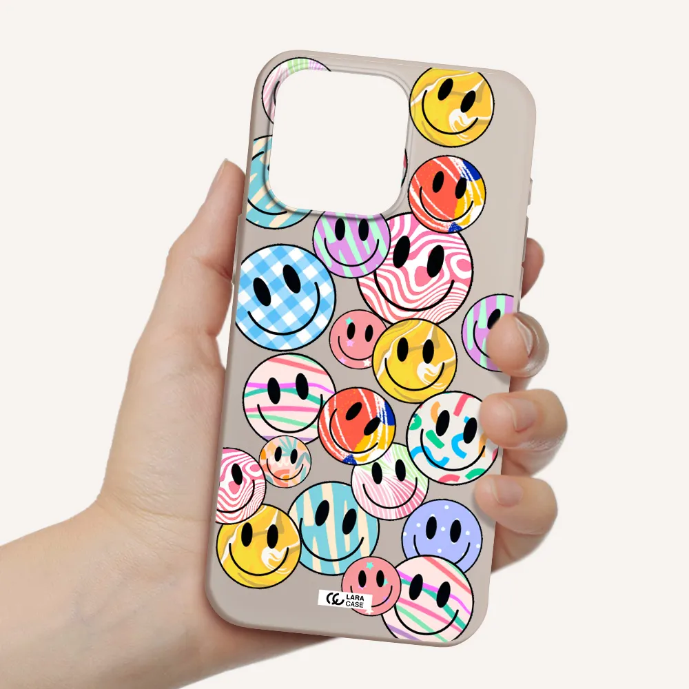 Colorful Smile Apple Iphone 15 Pro max Silicone Stone Case
