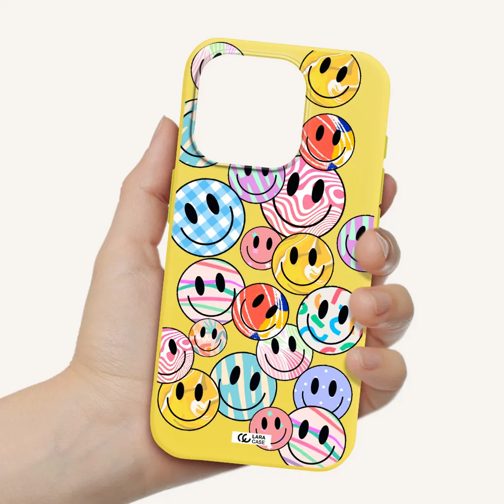 Colorful Smile Apple Iphone 15 Pro Silicone Canary Yellow Case