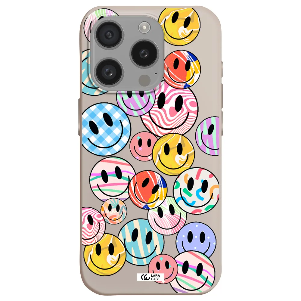 Colorful Smile Apple Iphone 15 Pro Silicone Stone Case