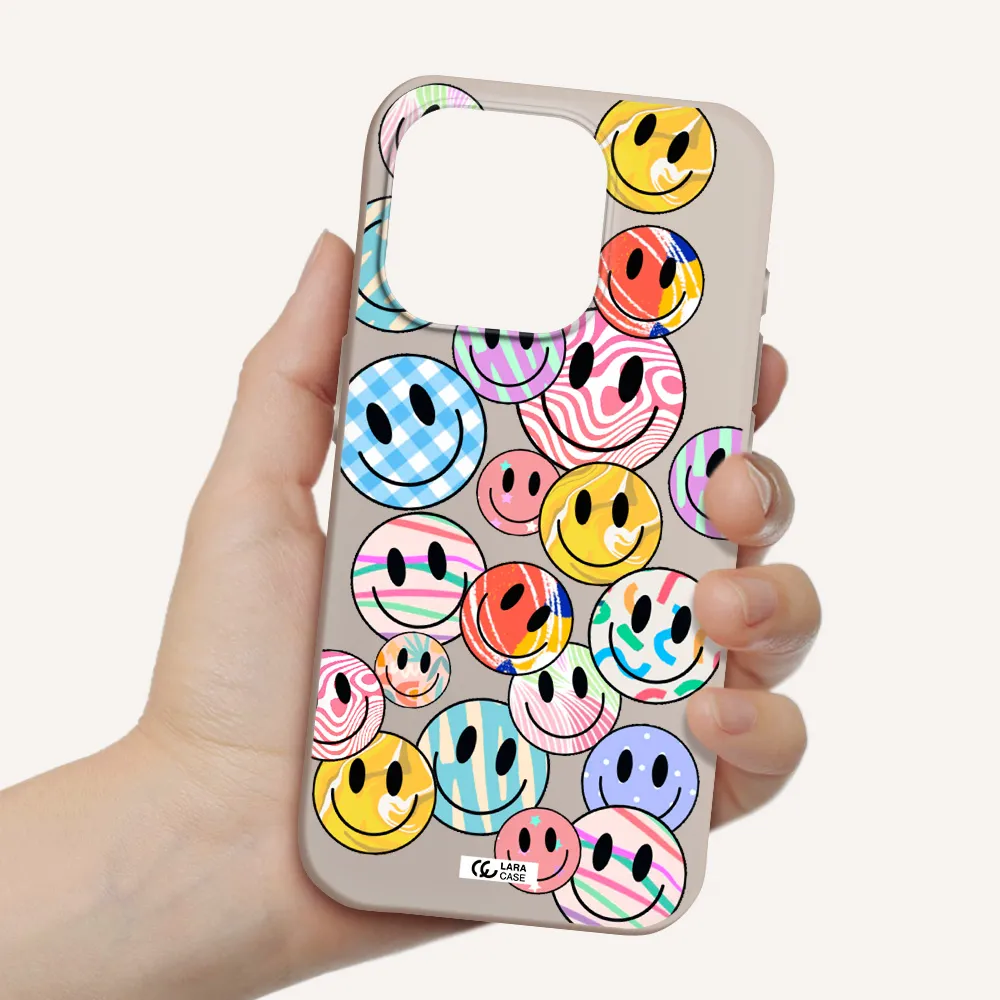 Colorful Smile Apple Iphone 15 Pro Silicone Stone Case