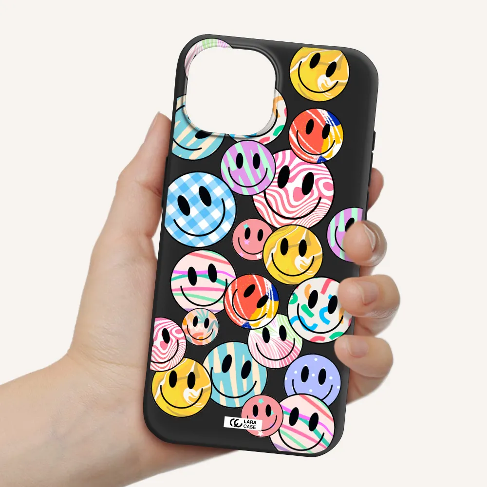 Colorful Smile Apple iPhone 15 Silicone black Case