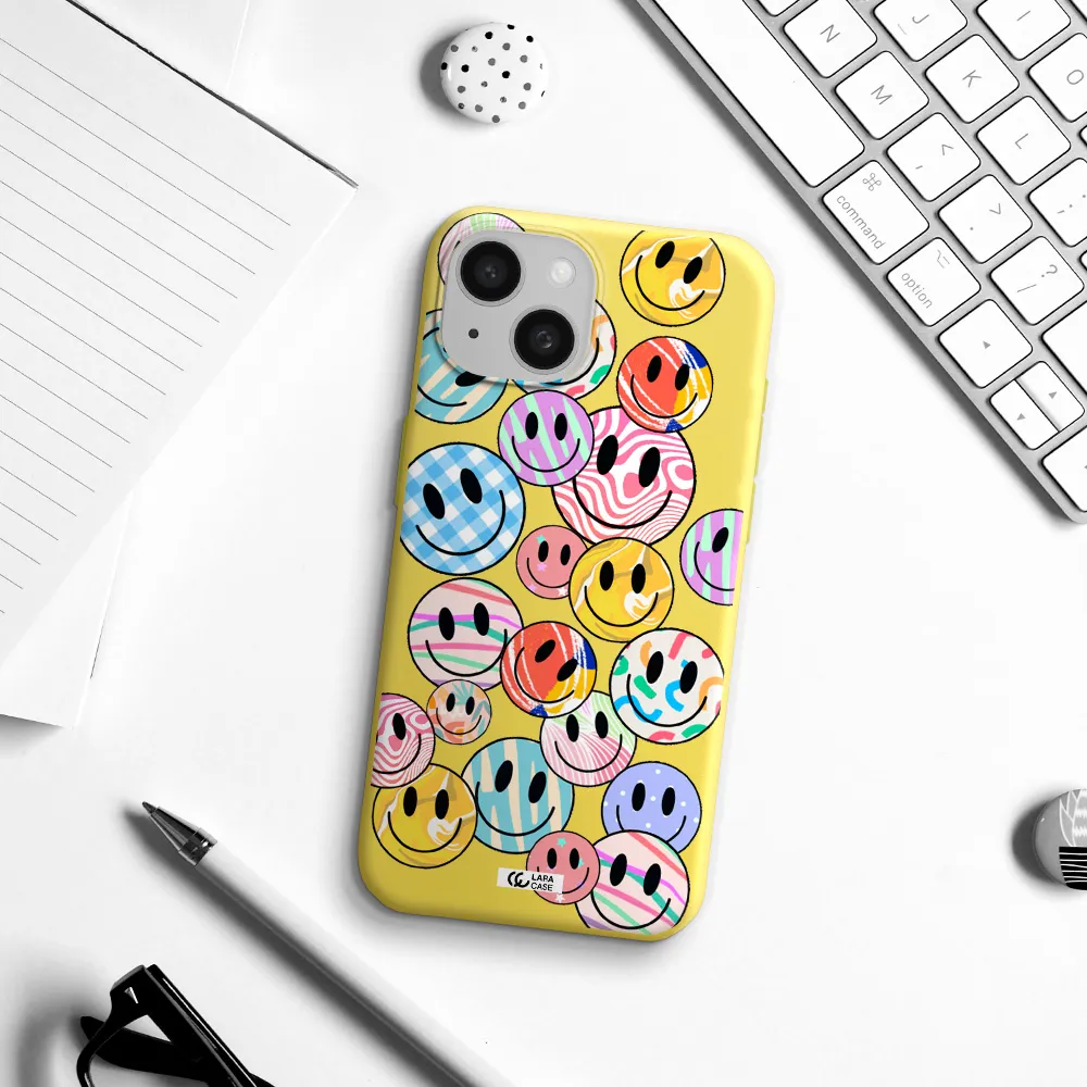 Colorful Smile Apple iPhone 15 Silicone canary yellow Case