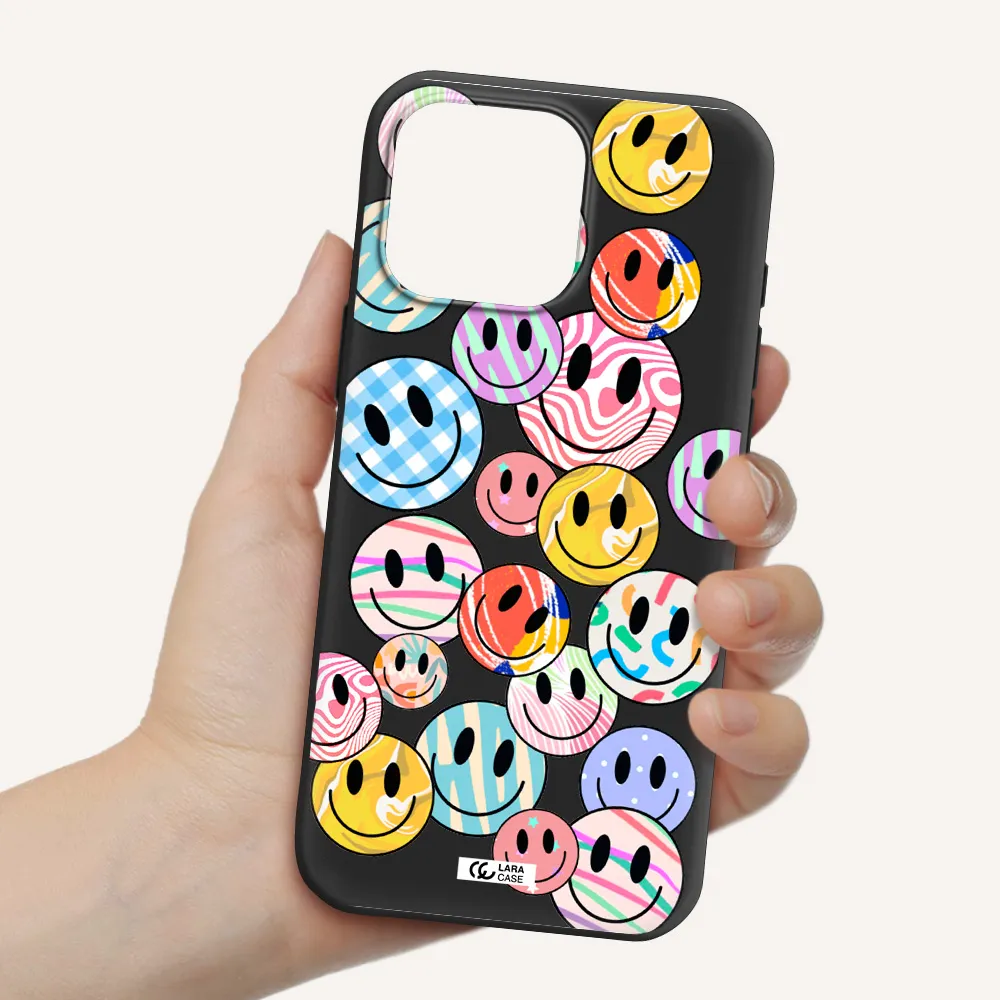 Colorful Smile Apple Iphone 16 Pro Max Silicone Black Case