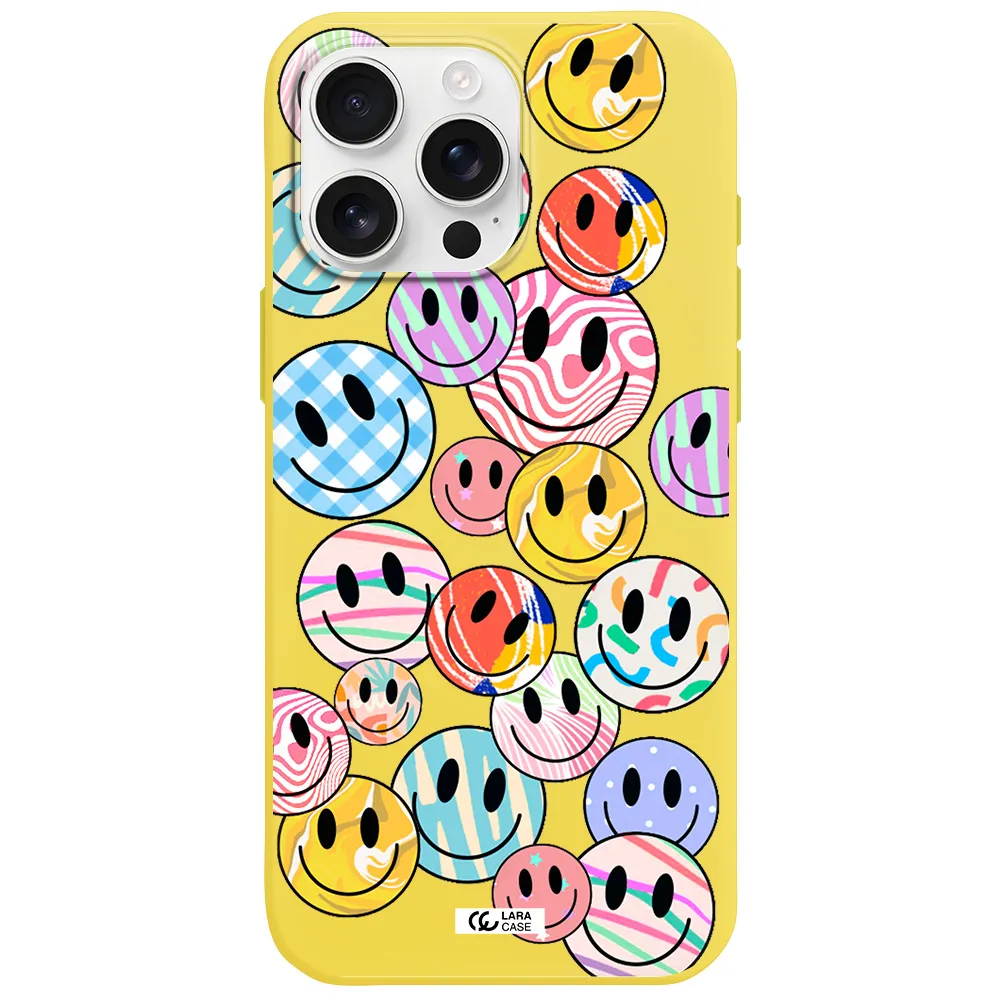 Colorful Smile Apple Iphone 16 Pro Max Silicone Canary Yellow Case