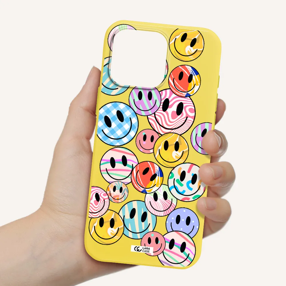 Colorful Smile Apple Iphone 16 Pro Max Silicone Canary Yellow Case