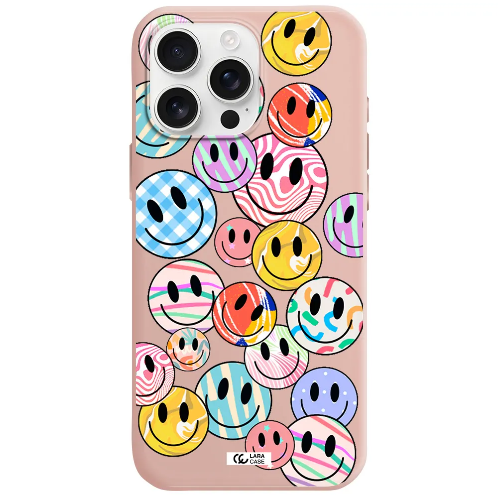 Colorful Smile Apple Iphone 16 Pro Max Silicone Pastel Pink Case