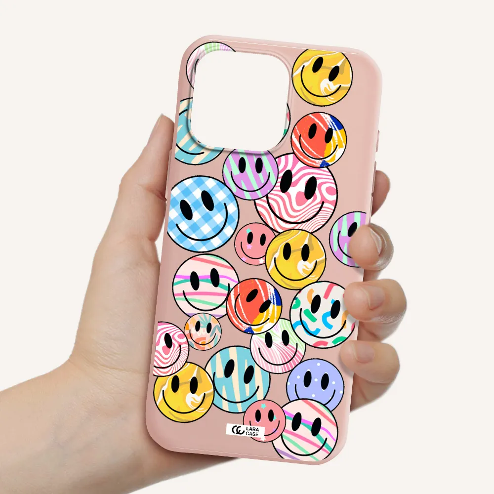Colorful Smile Apple Iphone 16 Pro Max Silicone Pastel Pink Case