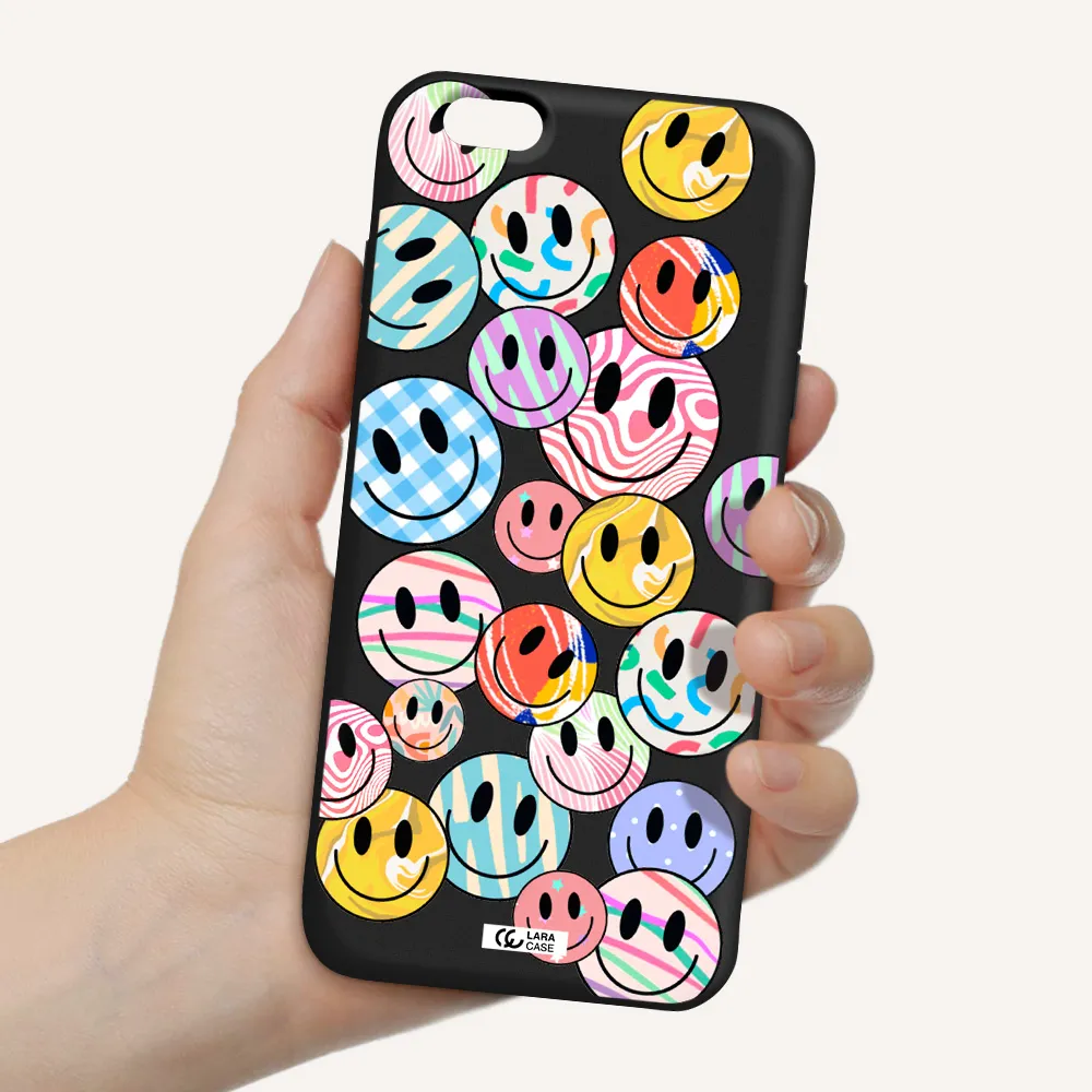 Colorful Smile Apple iPhone 6 plus Silicone black Case
