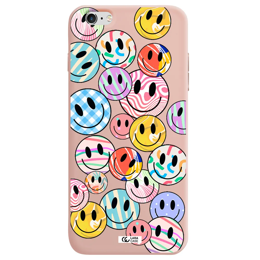 Colorful Smile Apple iPhone 6 plus Silicone pastel pink Case