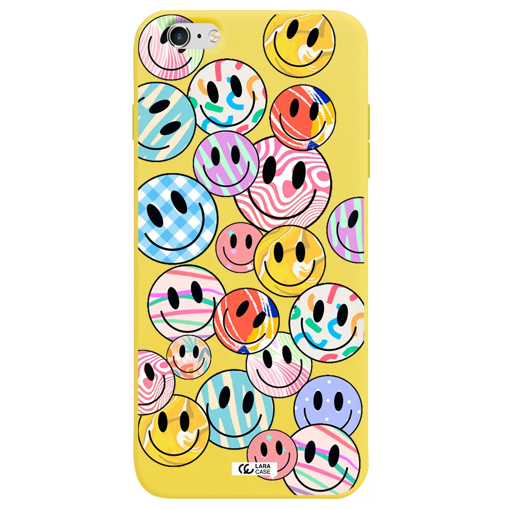 Colorful Smile Apple iPhone 6 s plus Silicone canary yellow Case