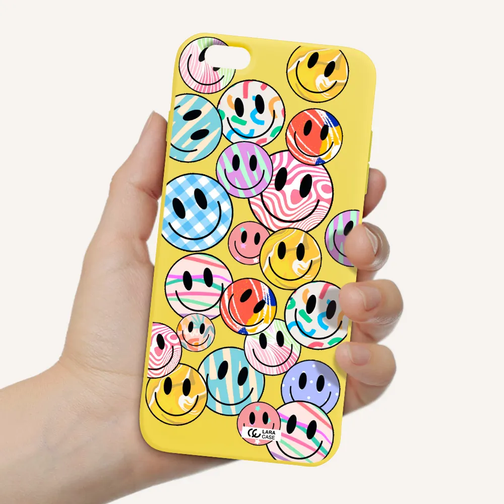Colorful Smile Apple iPhone 6 s plus Silicone canary yellow Case