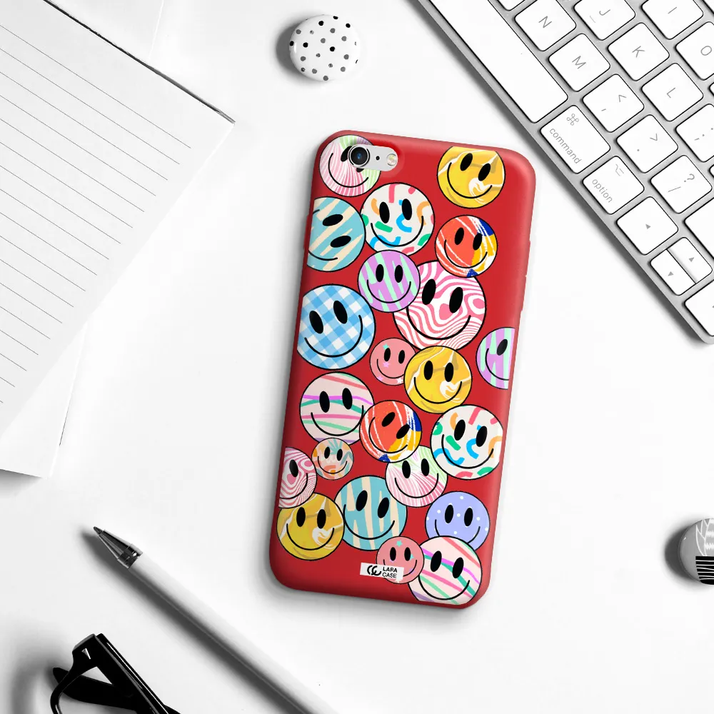 Colorful Smile Apple iPhone 6 s plus Silicone Imperial Red Case