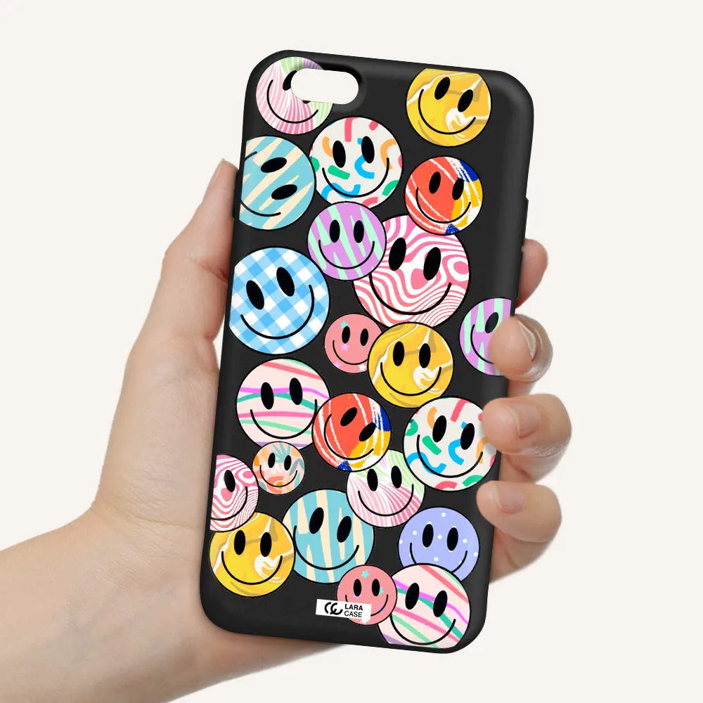 Colorful Smile Apple iPhone 6 Silicone black Case