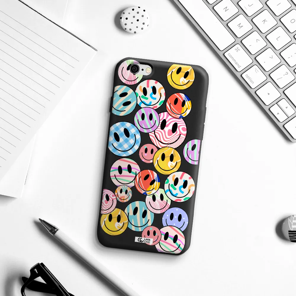 Colorful Smile Apple iPhone 6 Silicone black Case