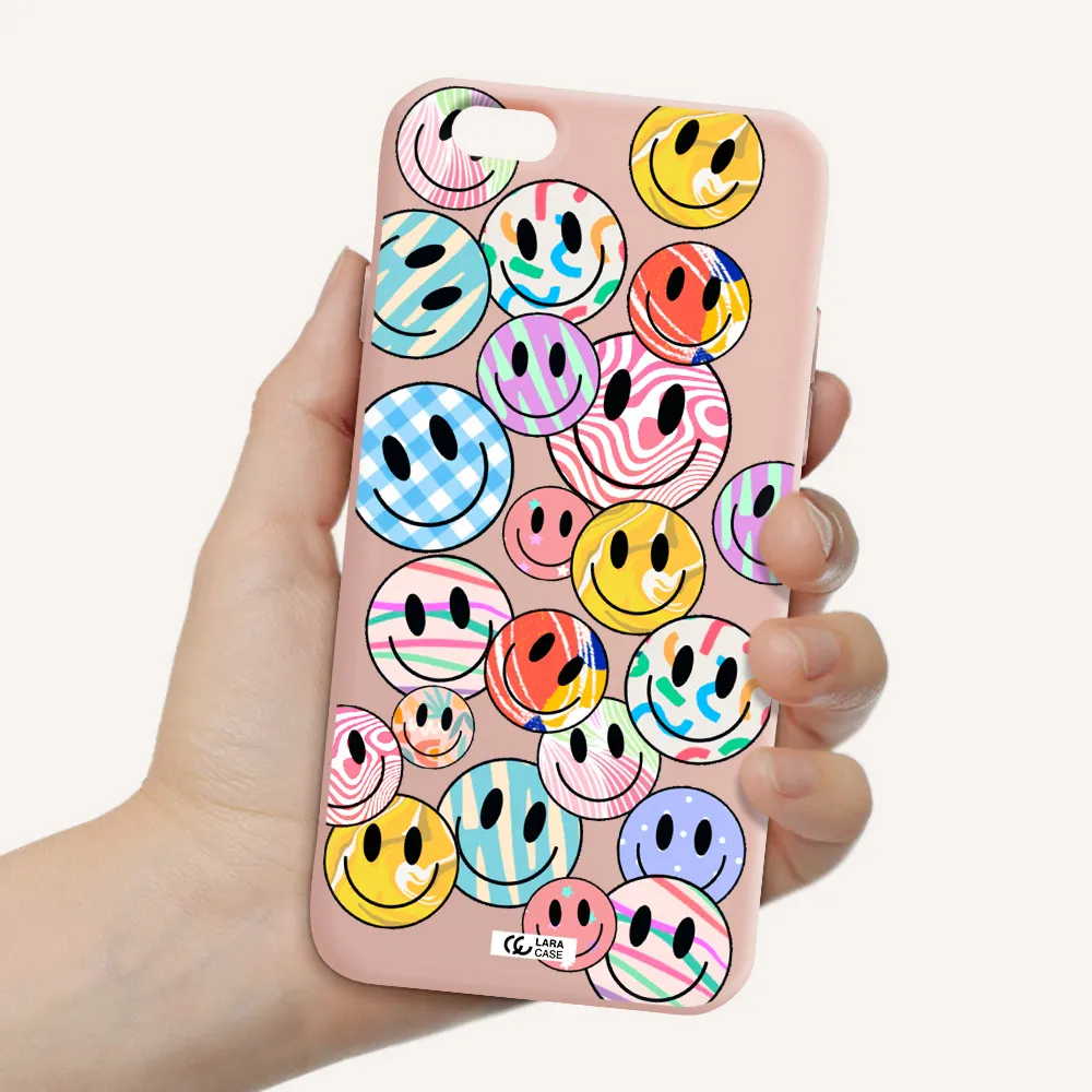 Colorful Smile Apple iPhone 6 Silicone pastel pink Case
