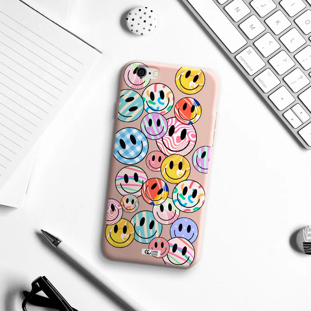 Colorful Smile Apple iPhone 6 Silicone pastel pink Case