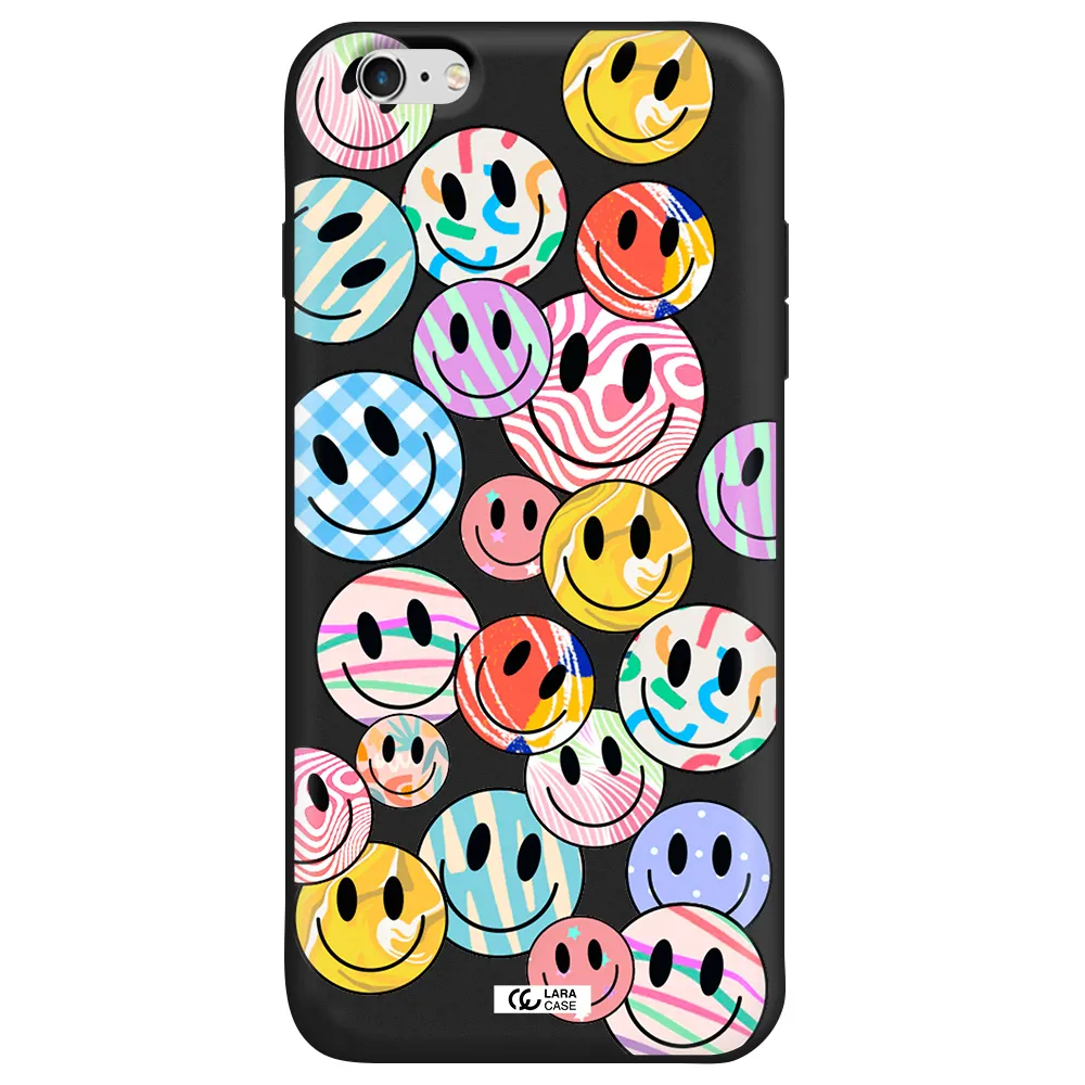 Colorful Smile Apple iPhone 6S Silicone black Case