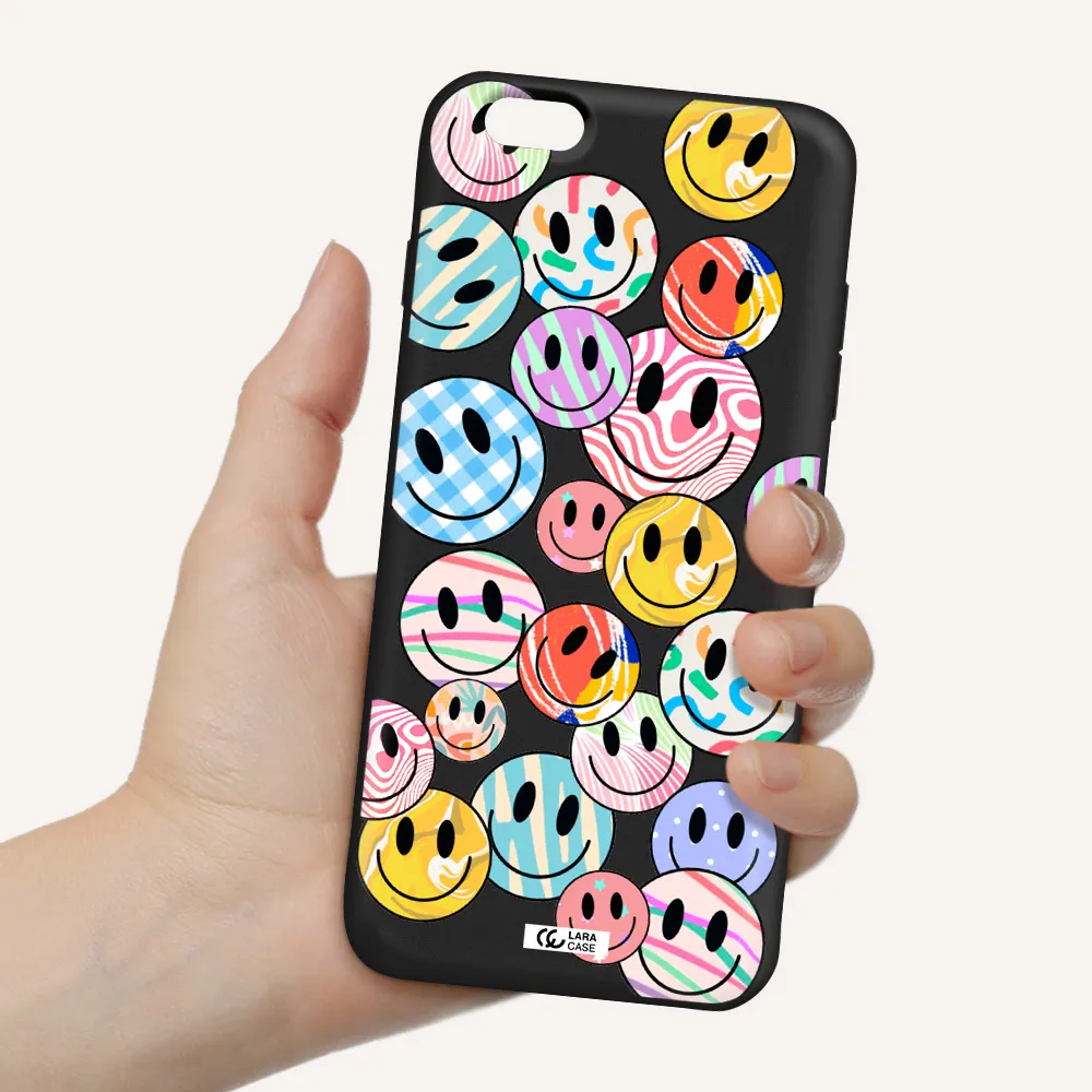 Colorful Smile Apple iPhone 6S Silicone black Case