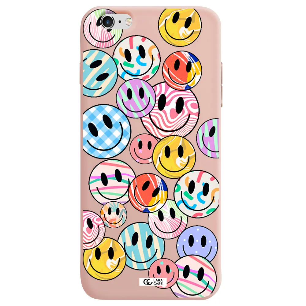 Colorful Smile Apple iPhone 6S Silicone pastel pink Case