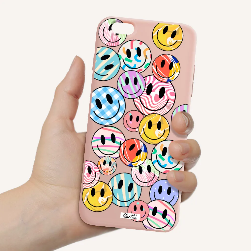 Colorful Smile Apple iPhone 6S Silicone pastel pink Case