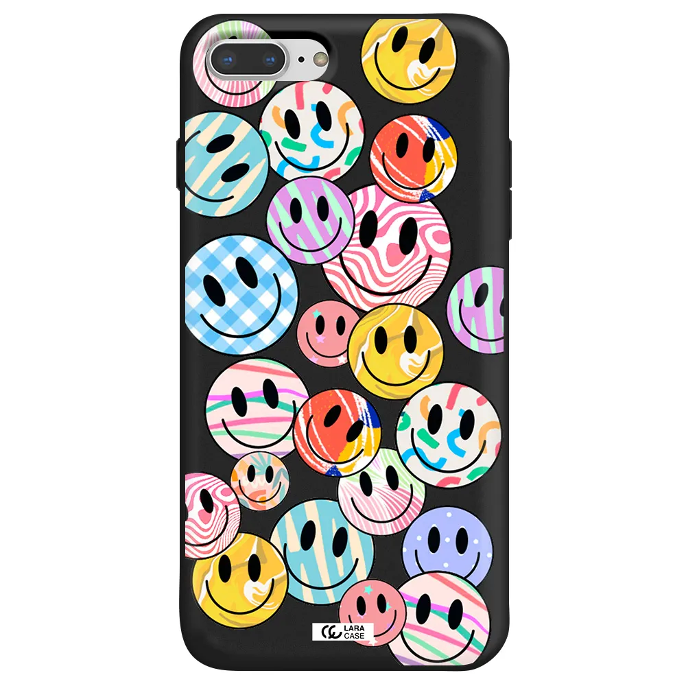 Colorful Smile Apple iPhone 7 plus Silicone black Case