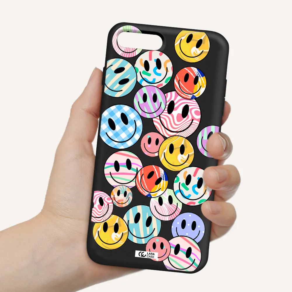Colorful Smile Apple iPhone 7 plus Silicone black Case