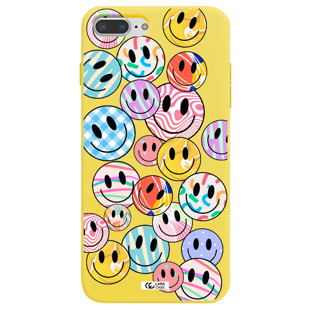 Colorful Smile Apple iPhone 7 plus Silicone canary yellow Case