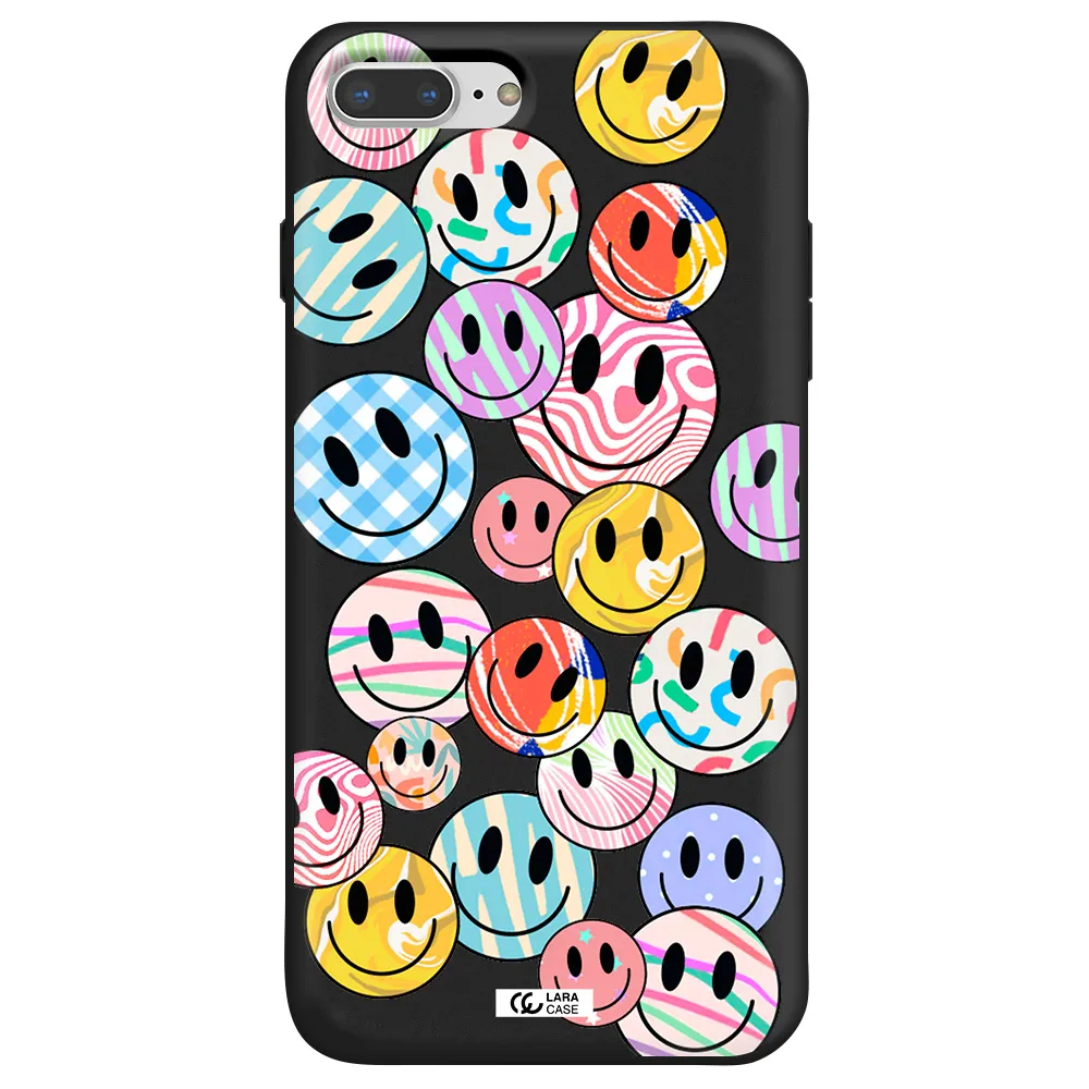Colorful Smile Apple iPhone 8 plus Silicone black Case