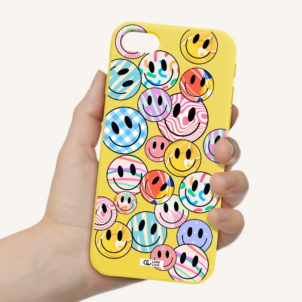 Colorful Smile Apple iPhone se 2020 Silicone canary yellow Case