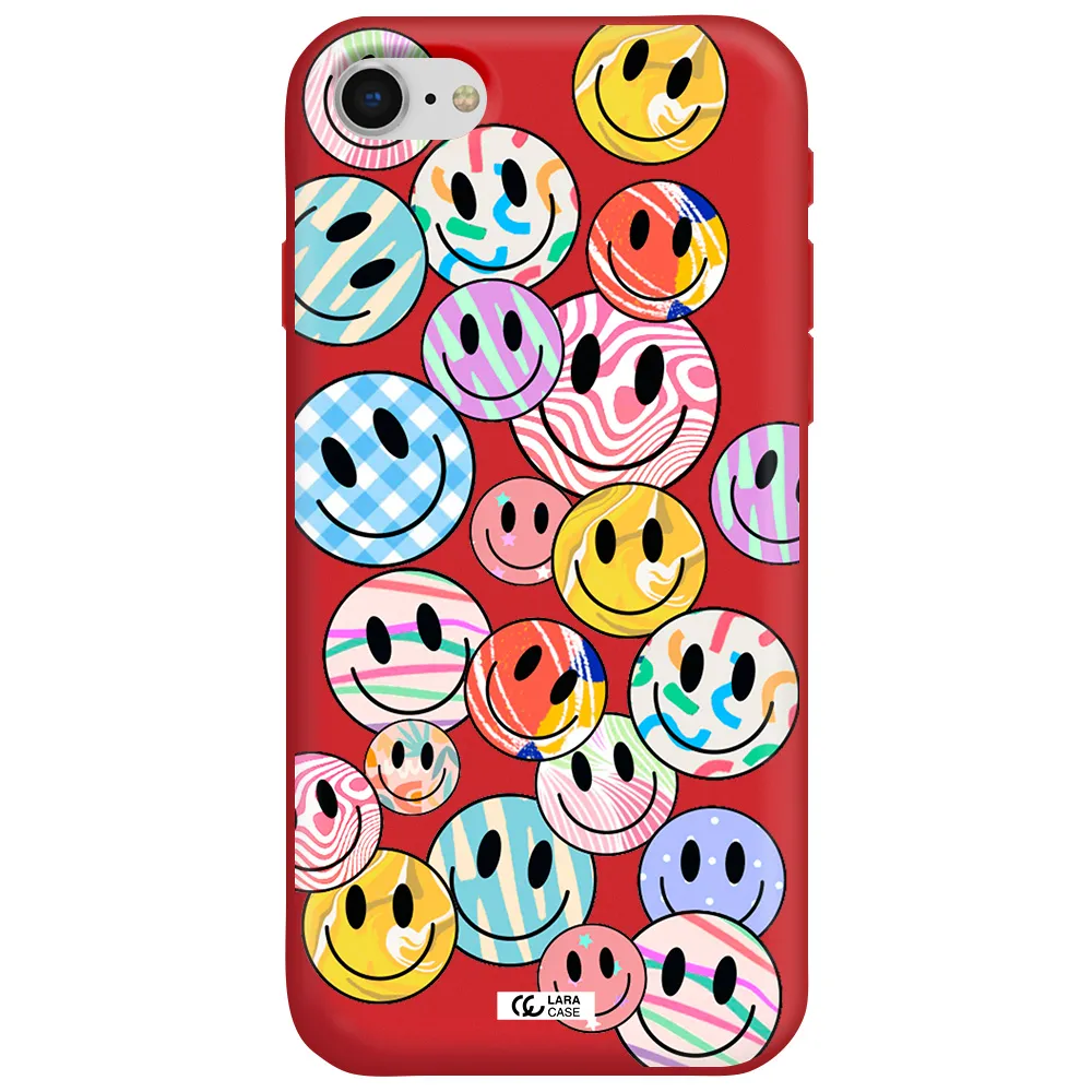 Colorful Smile Apple iPhone se 2020 Silicone Imperial Red Case