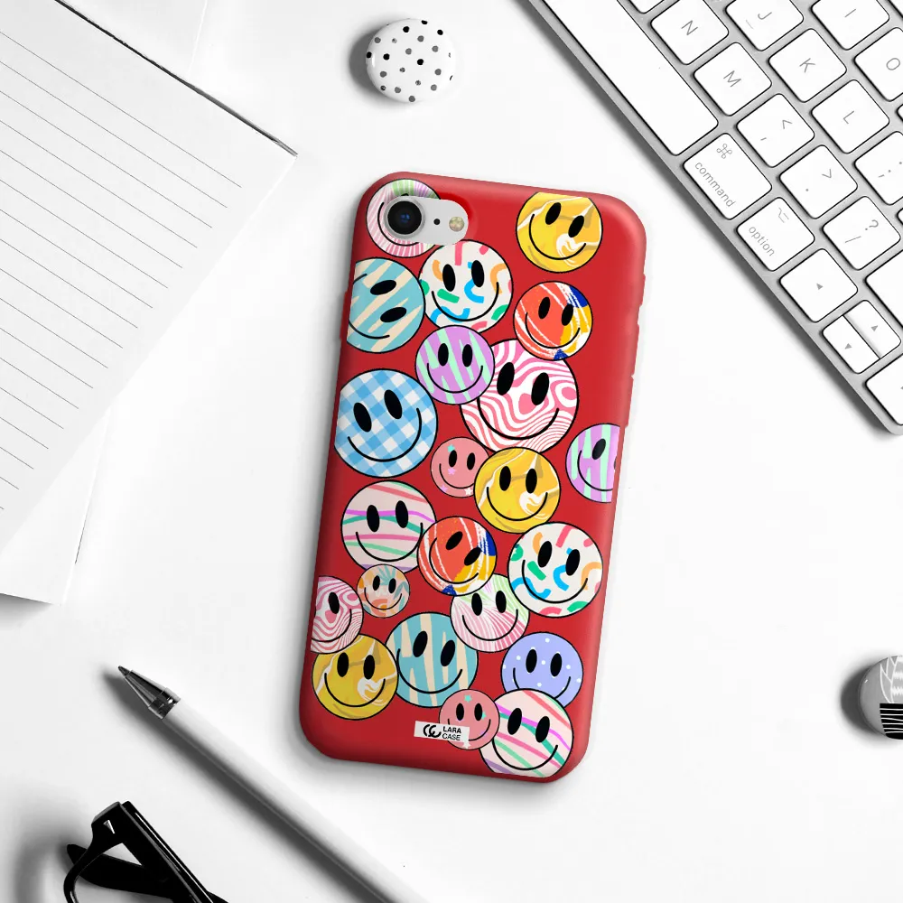 Colorful Smile Apple iPhone se 2020 Silicone Imperial Red Case