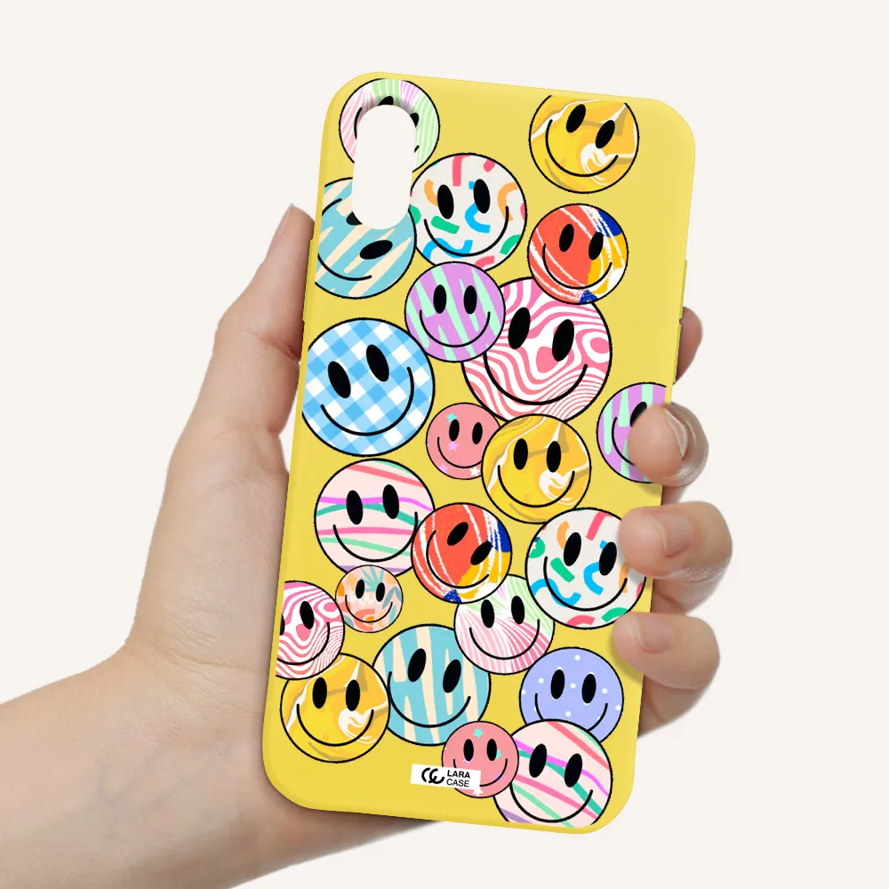 Colorful Smile Apple iPhone X Silicone canary yellow Case