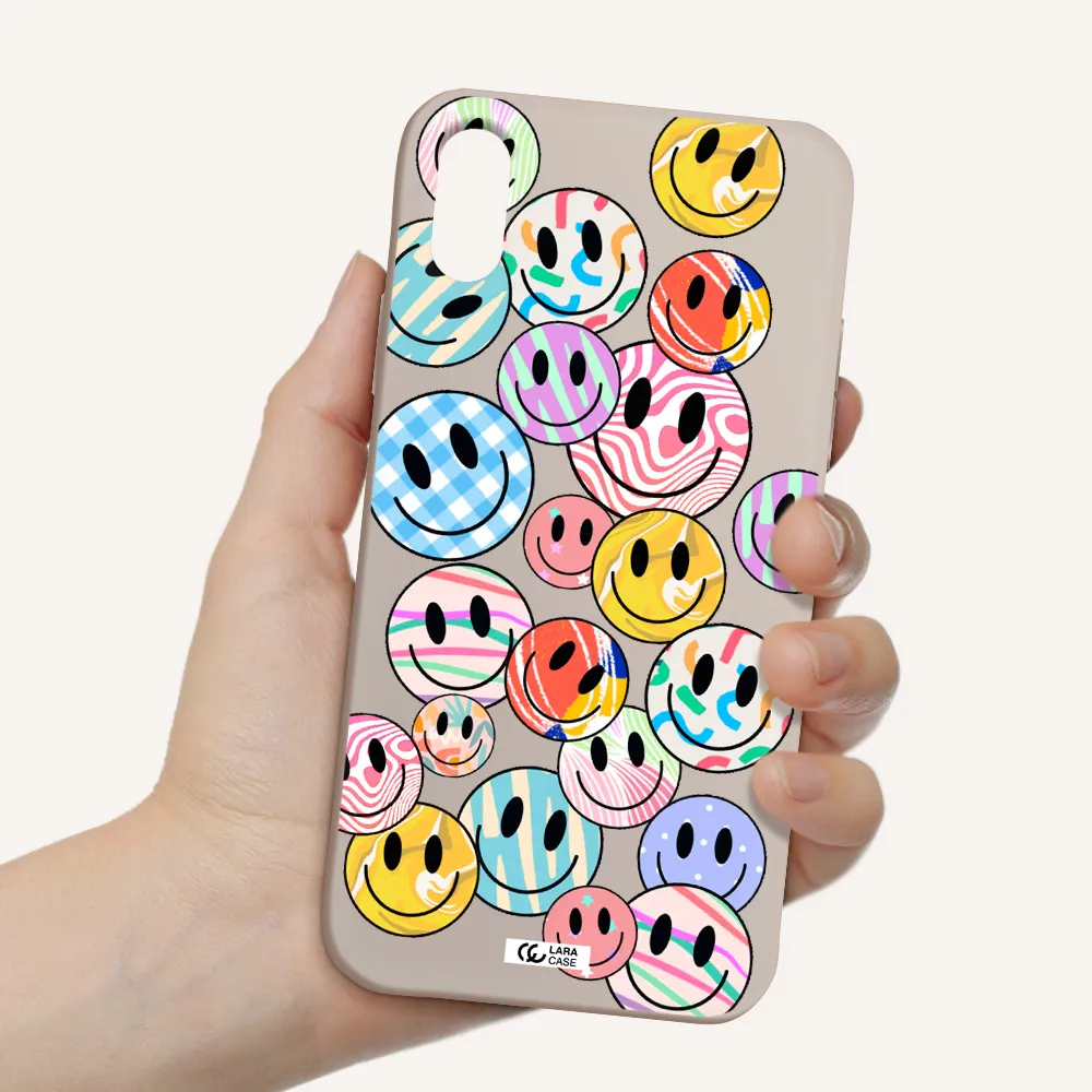 Colorful Smile Apple iPhone X Silicone Stone Case