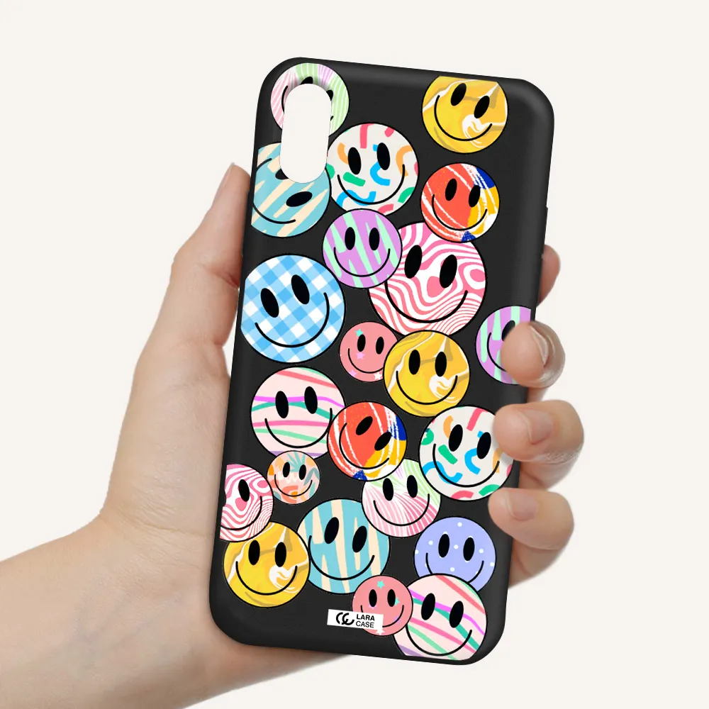 Colorful Smile Apple iPhone XS Silicone black Case