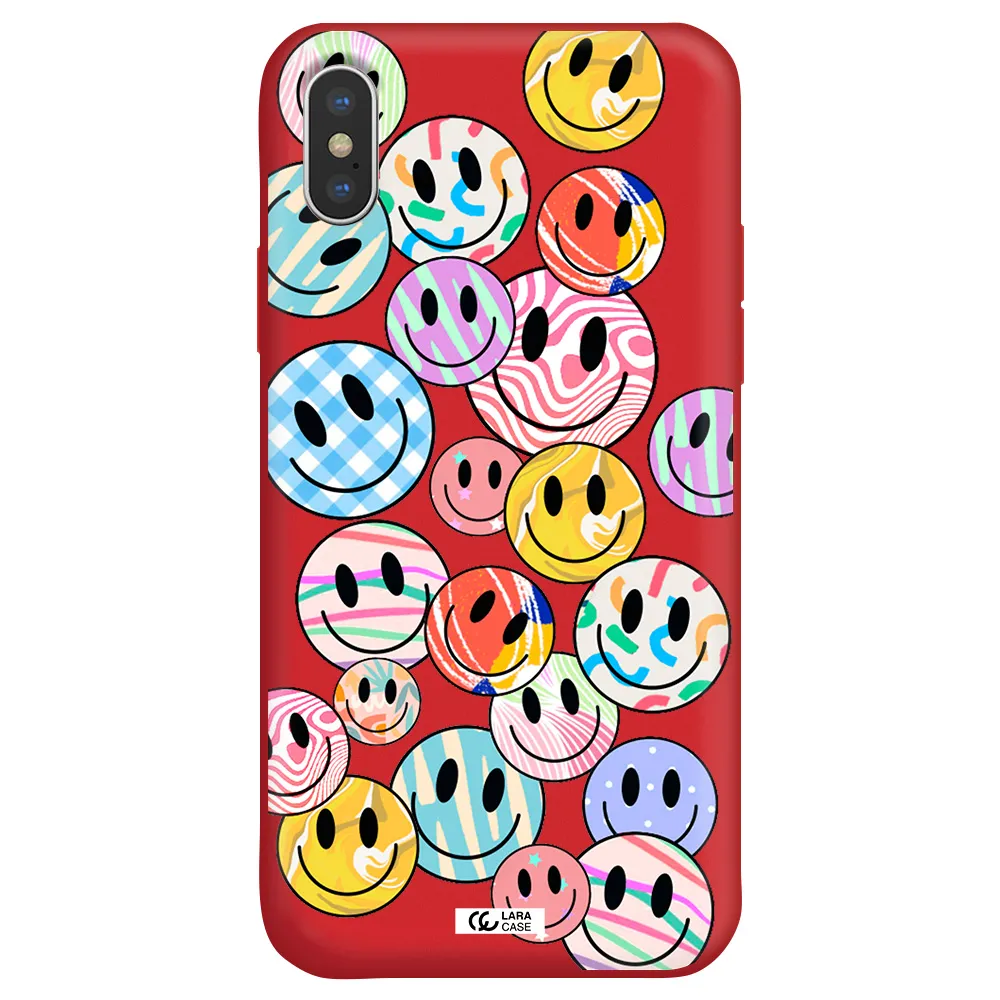Colorful Smile Apple iPhone XS Silicone Imperial Red Case