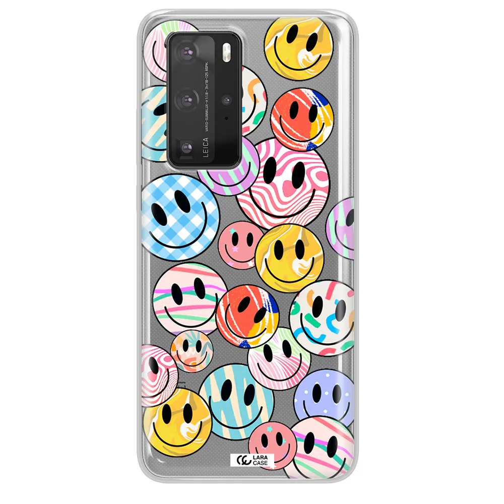 Colorful Smile Huawei P40 Pro Clear TPU Case