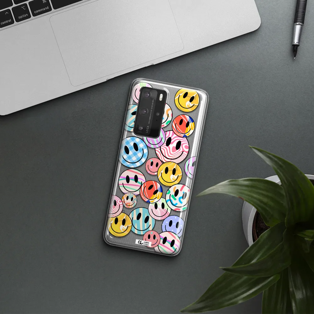 Colorful Smile Huawei P40 Pro Clear TPU Case