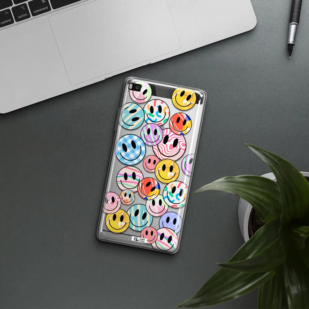 Colorful Smile Huawei P8 Clear TPU Case