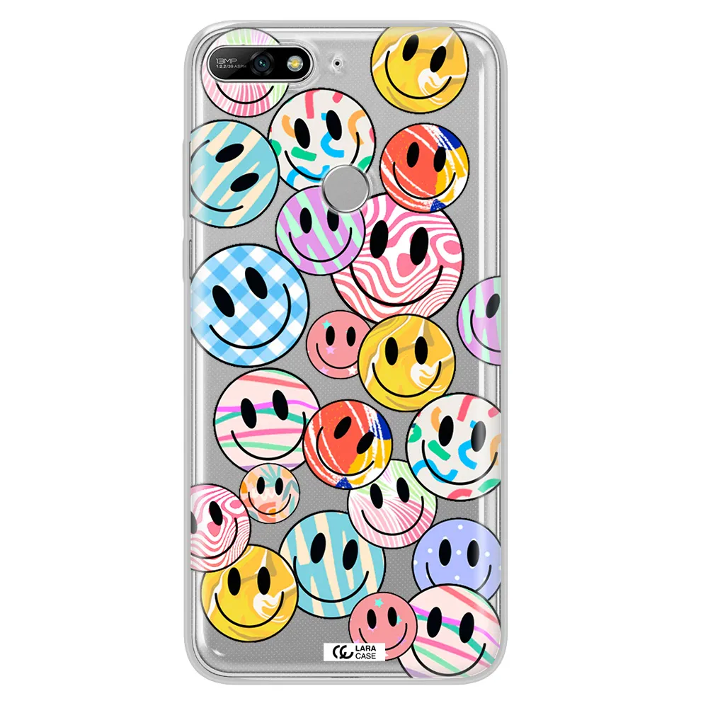 Colorful Smile Huawei Y7 2018 Clear TPU Case