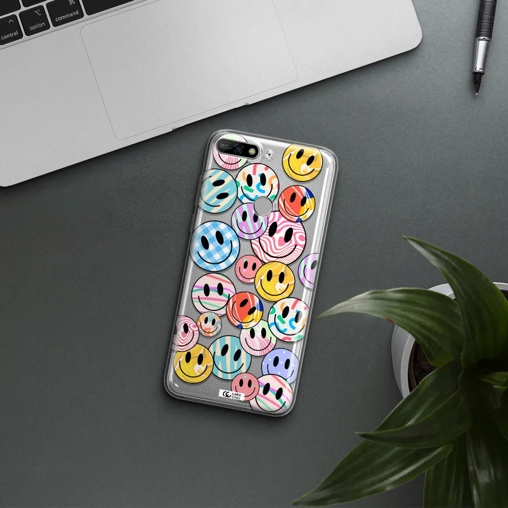 Colorful Smile Huawei Y7 2018 Clear TPU Case