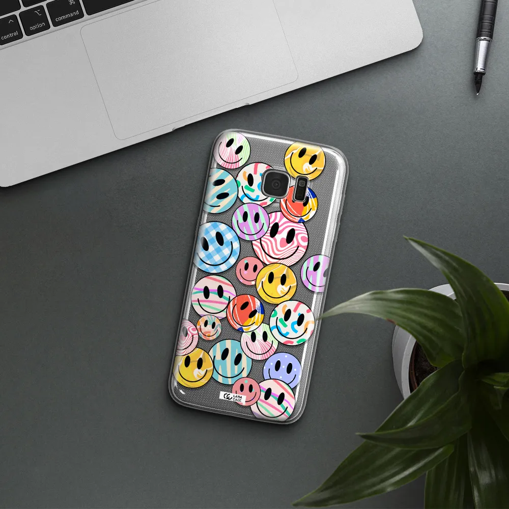 Colorful Smile Samsung S7 Edge Clear TPU Case