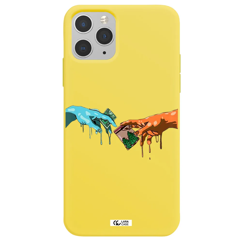 Pass The Weed Apple iPhone 11 pro max Silicone canary yellow Case