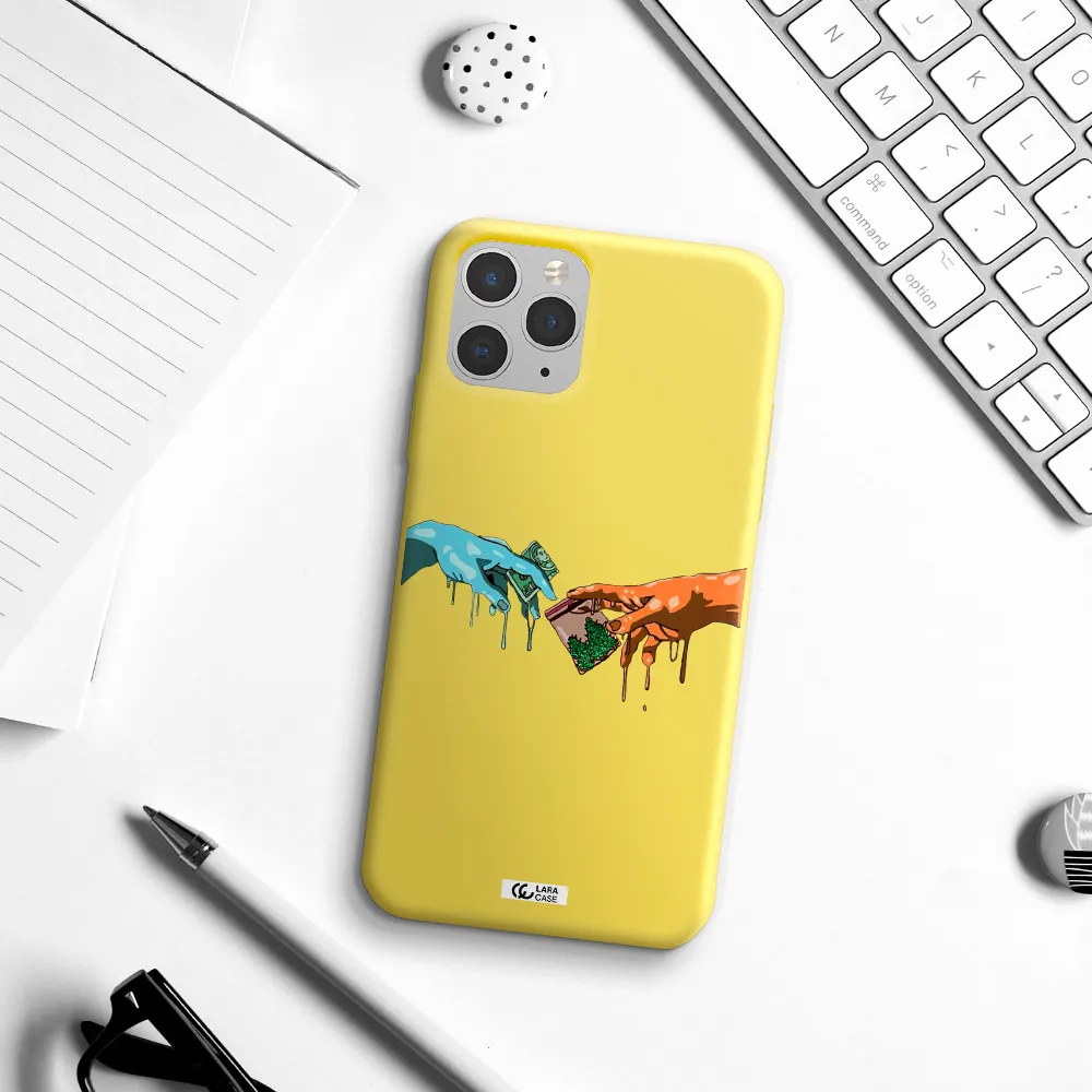 Pass The Weed Apple iPhone 11 pro max Silicone canary yellow Case