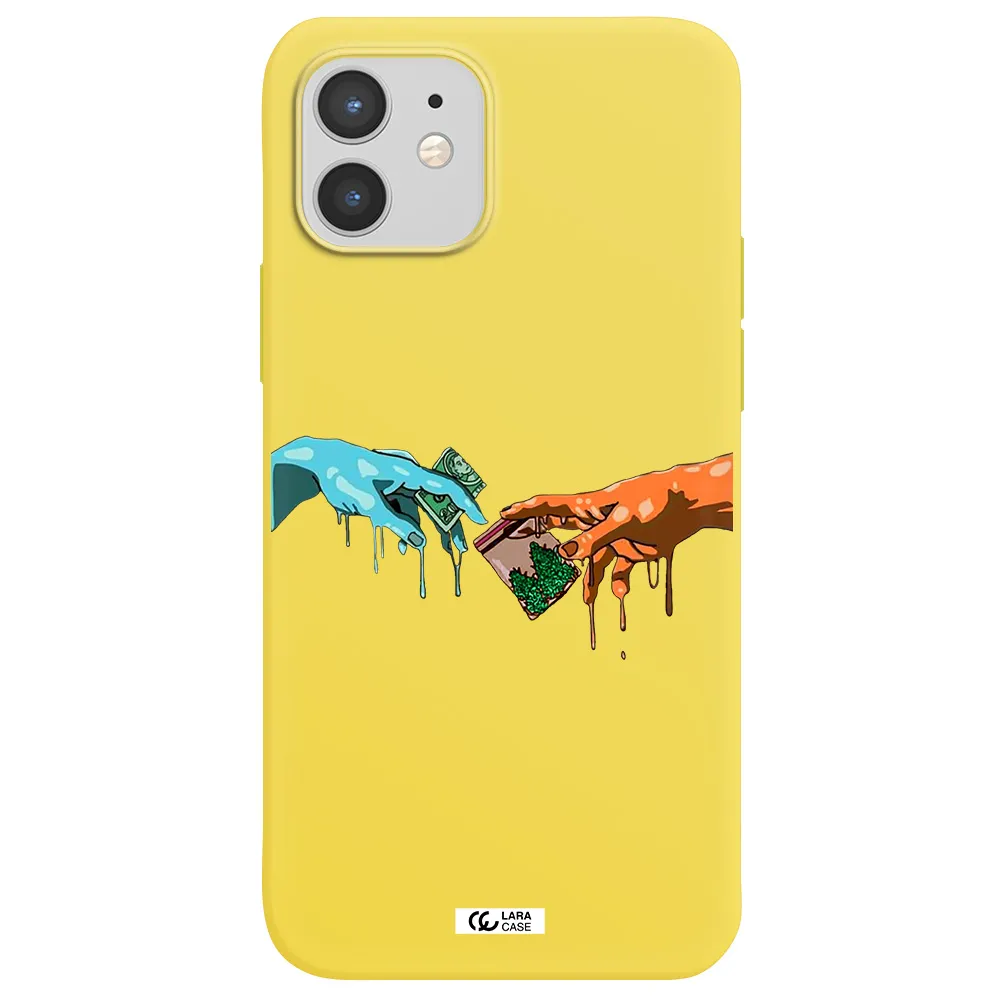 Pass The Weed Apple iPhone 12 mini Silicone canary yellow Case