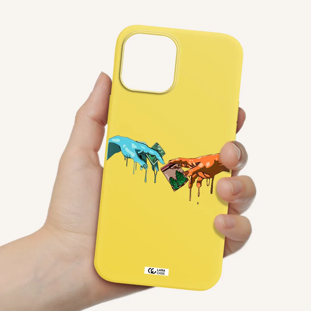 Pass The Weed Apple iPhone 12 pro max Silicone canary yellow Case