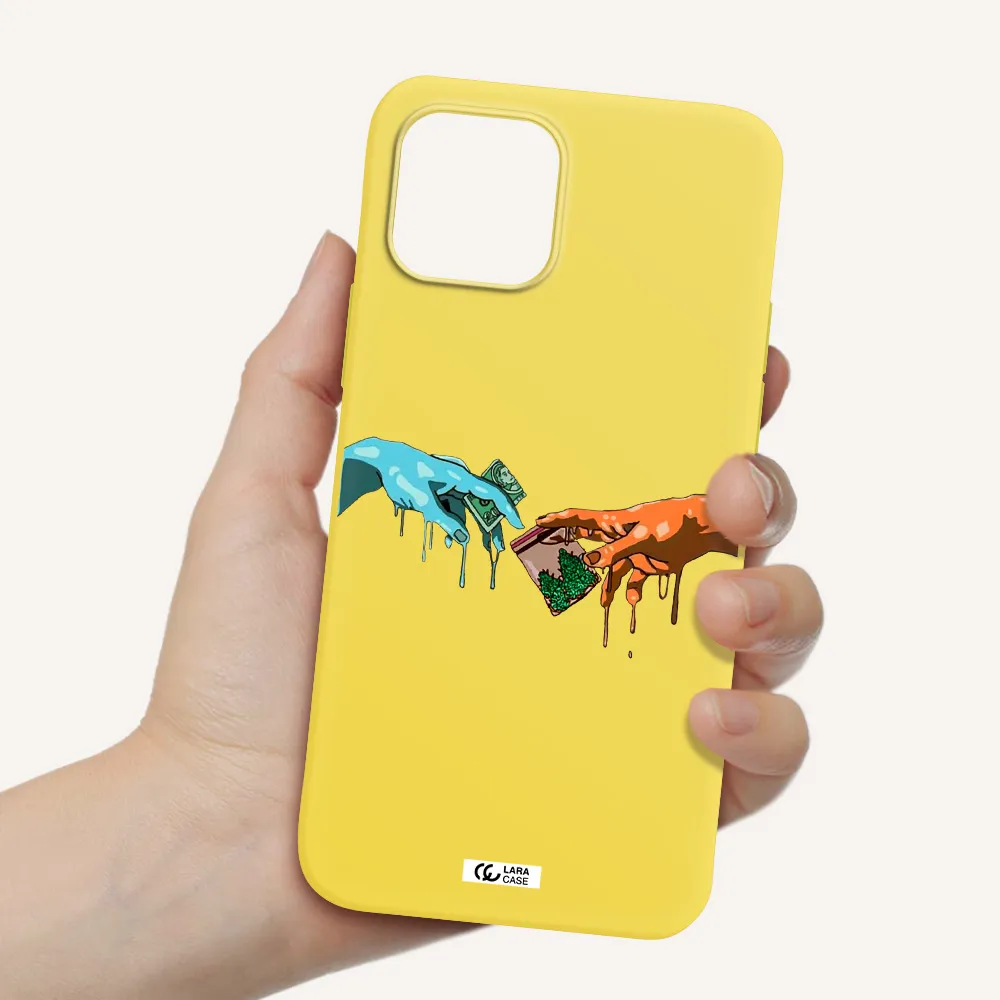 Pass The Weed Apple iPhone 12 Silicone canary yellow Case