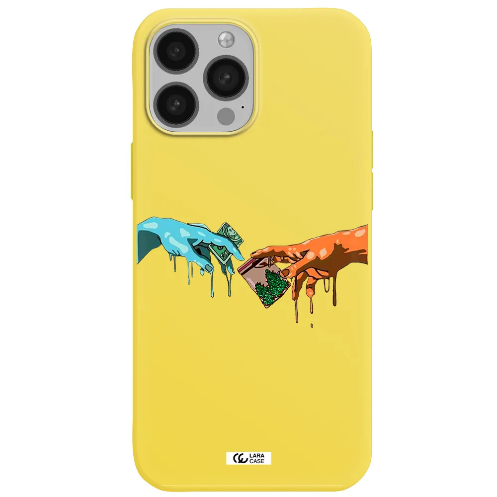 Pass The Weed Apple iPhone 13 Pro Max Silicone canary yellow Case