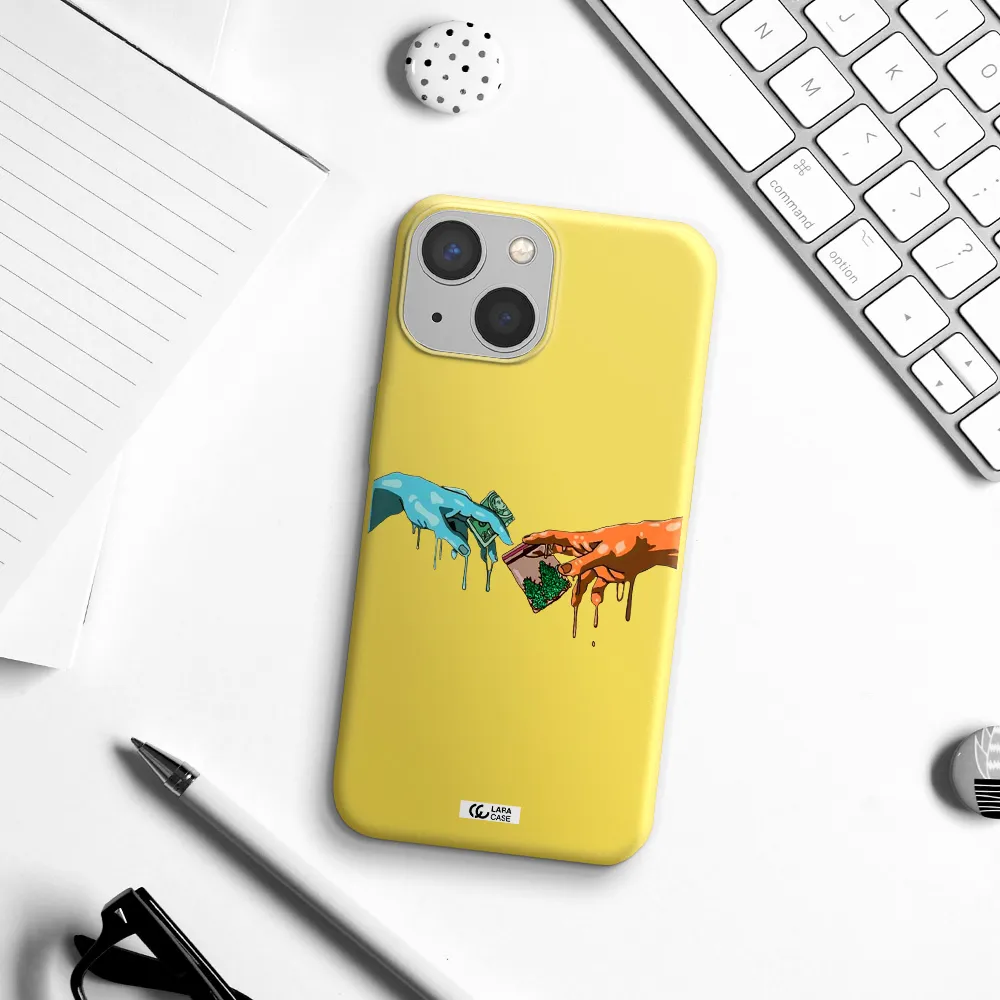 Pass The Weed Apple iPhone 13 Silicone canary yellow Case