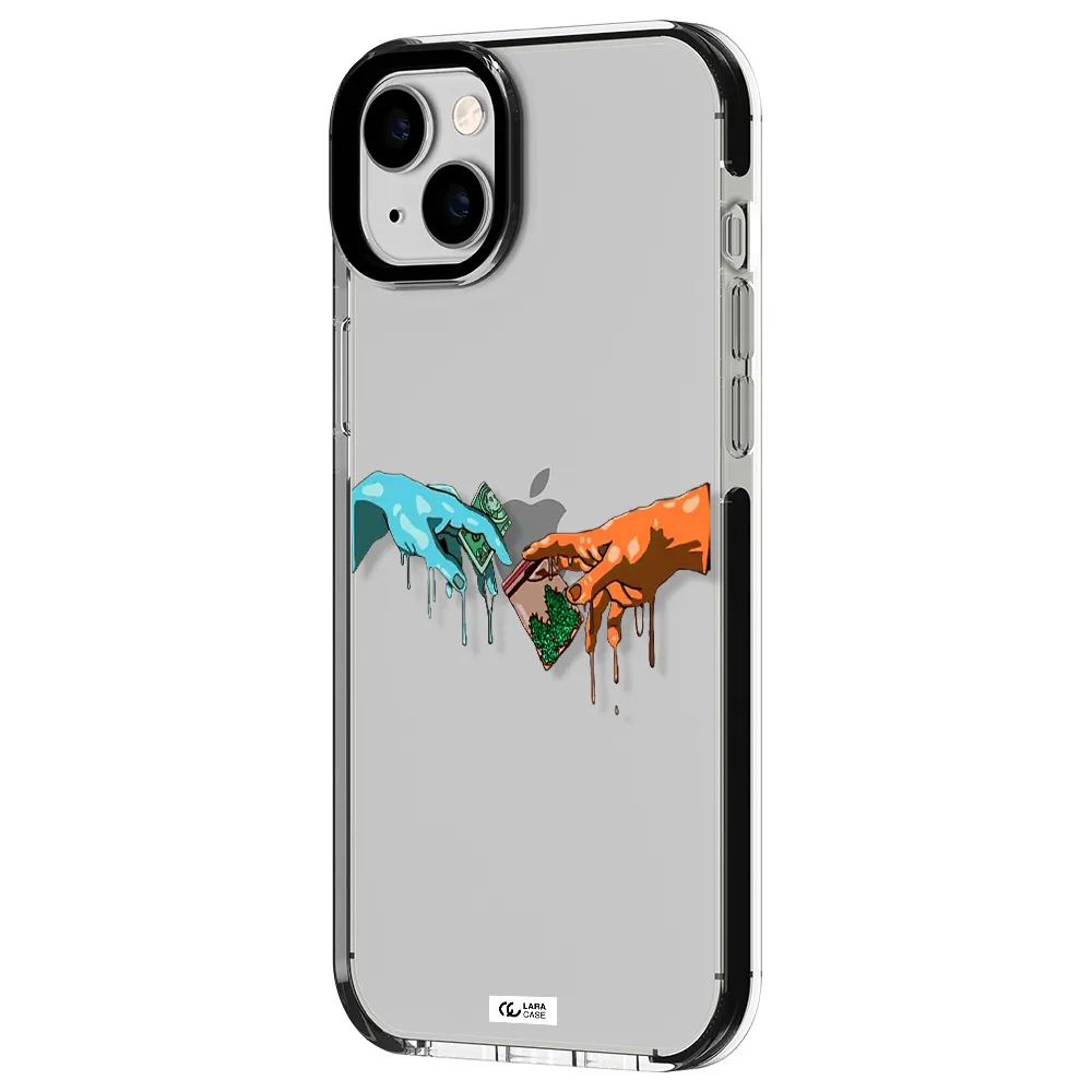 Pass The Weed Apple iPhone 14 plus impact black border Case